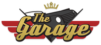 A logo for the garage with a car and a crown