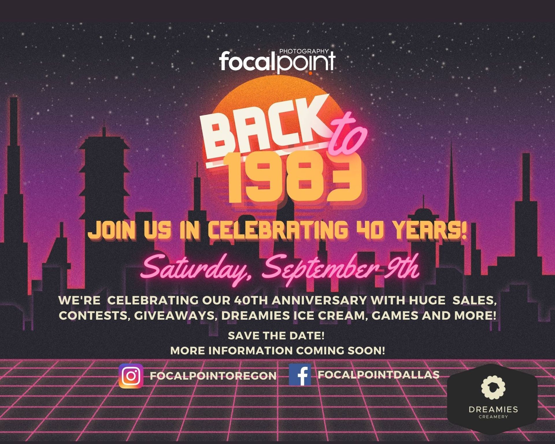 An advertisement for focalpoint that says back to 1989