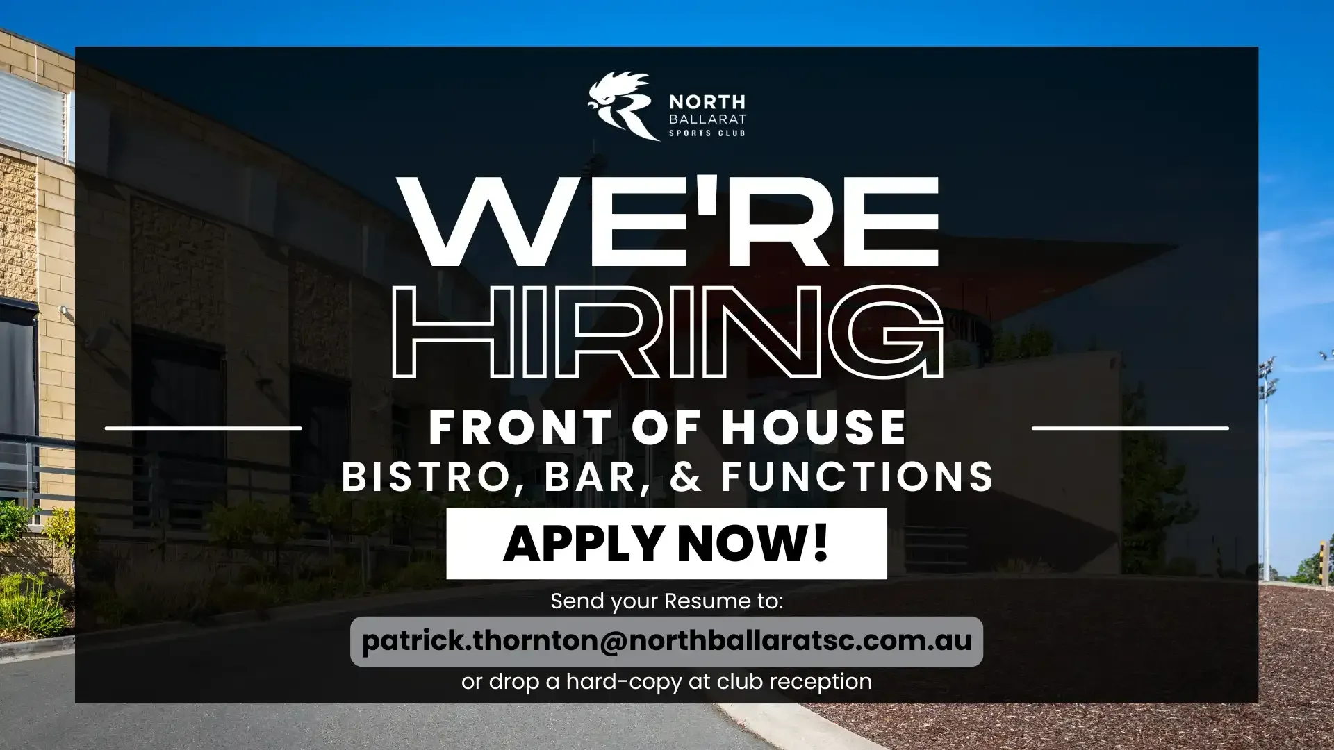 North Ballarat Sports Club is Hiring!