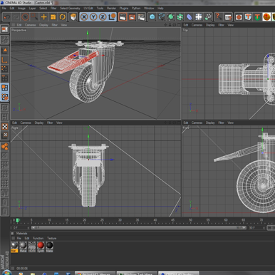 A computer screen shows a 3d model of a wheel