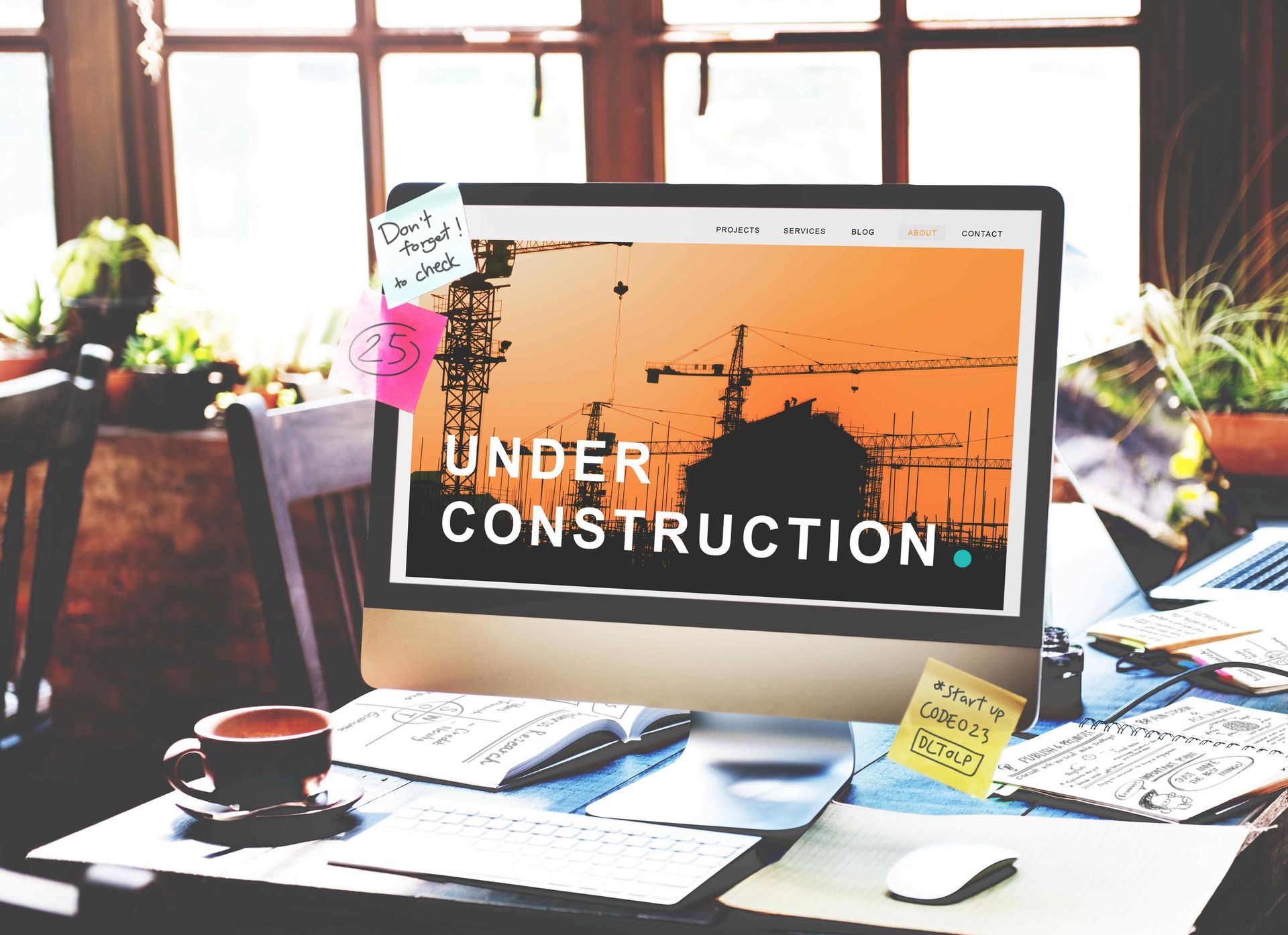 Website updates are being made to an under construction site.