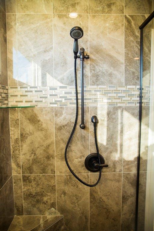 Shower With Glass Doors, Designed by Hansman in Mid-Missouri