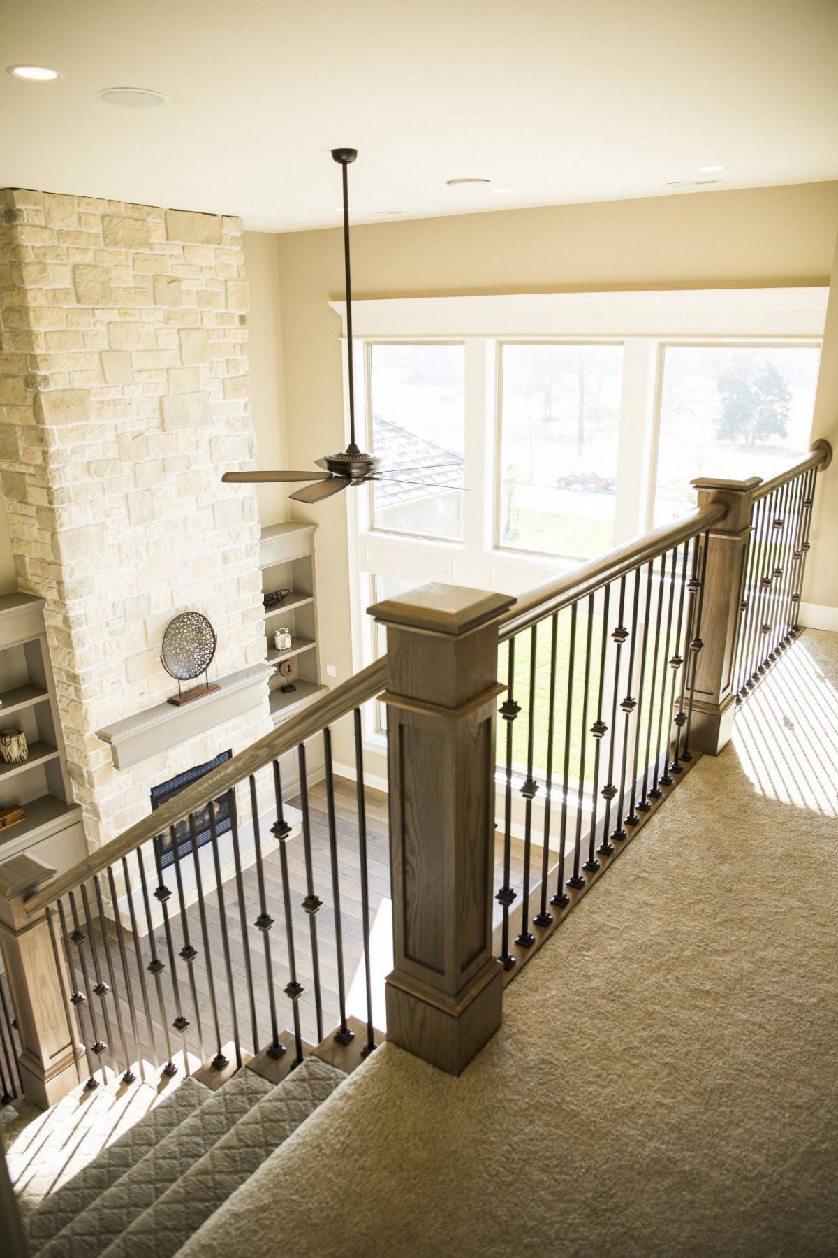 Beautifully Designed Staircase by Hansman Custom Homes in Mid-MO