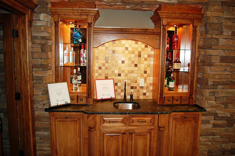 Wet Bar With Shelves by Hansman Custom Homes in Mid-Missouri