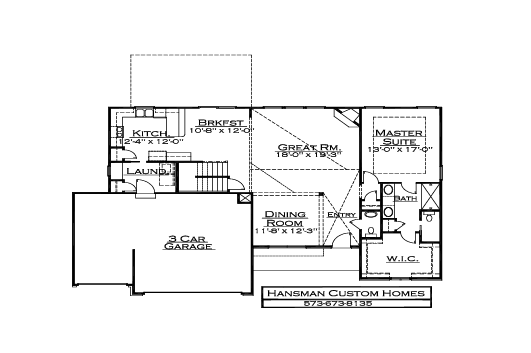 The Bridlespur Custom Home Floor Plan From Hansman Custom Homes Is Roomy for Large Mid-MO Families.