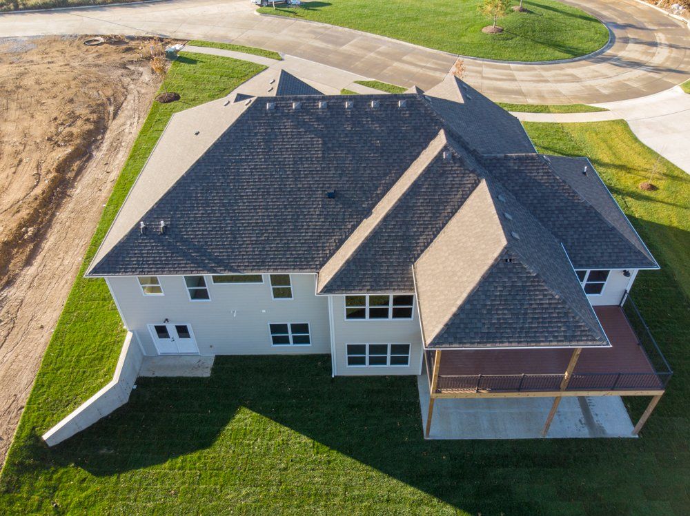 Drone View of Backyard for Custom Home in Mid-Missouri
