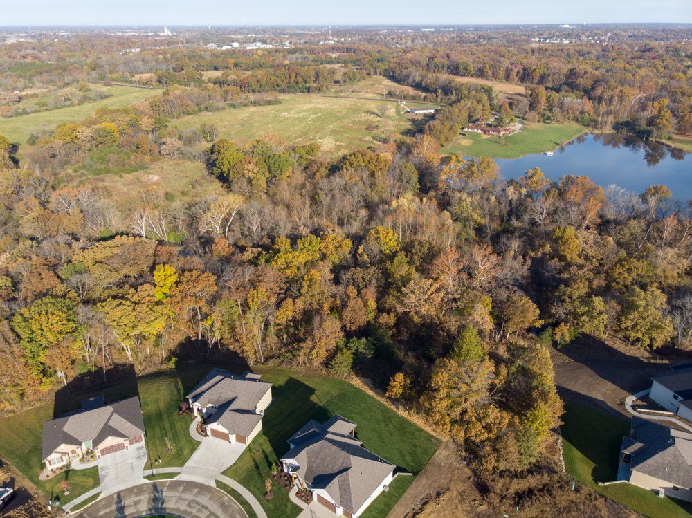 Drone View of Homes Built by Hansman Custom Homes in Mid-MO