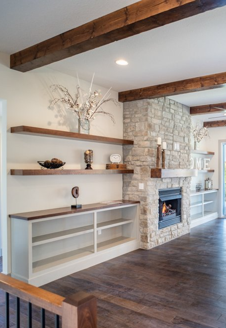 Hansman Custom Homes in Columbia, MO Designs Beautiful Fireplaces & Custom Shelving for Your Home.