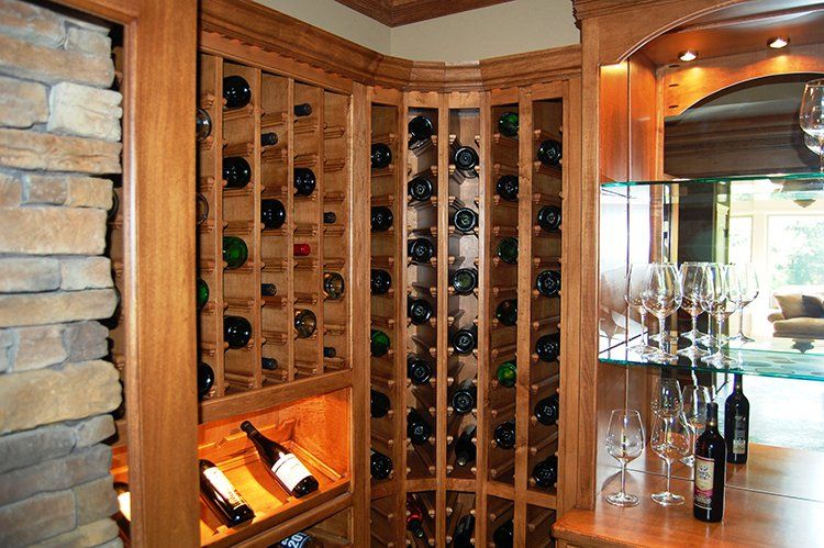 Elegant Wine Cabinet Built by Hansman Custom Homes in Mid-MO
