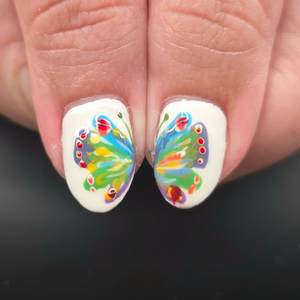 A collage of pictures of a woman 's face and nails