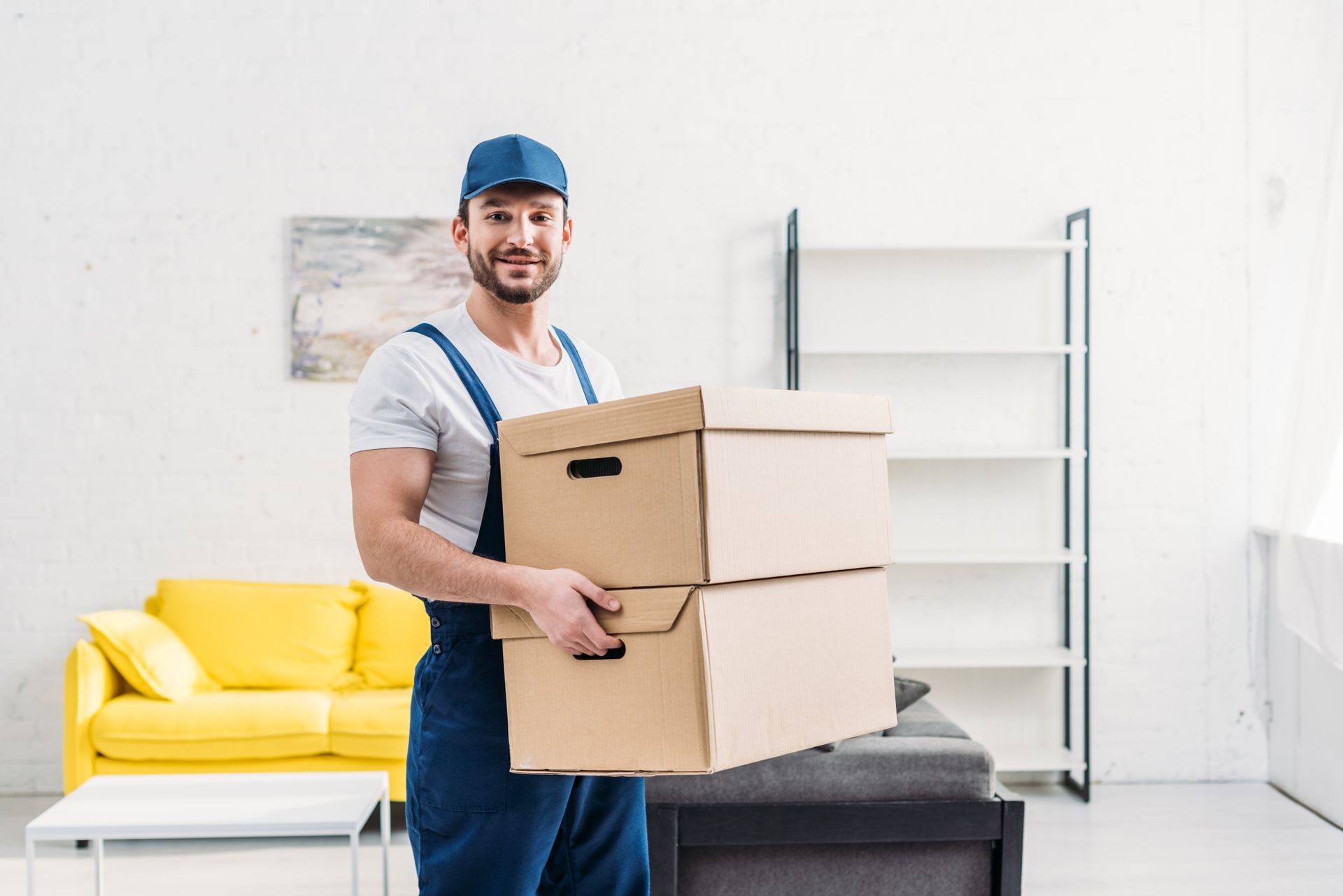 Man holding boxes