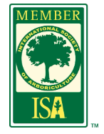 Member of International Society of Arboriculture logo: green and cream rectangle with tree illustration.
