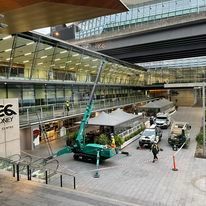 Mini crawler crane hire perfect for interior projects