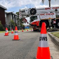 Large ANC Cranes crane hire with traffic control