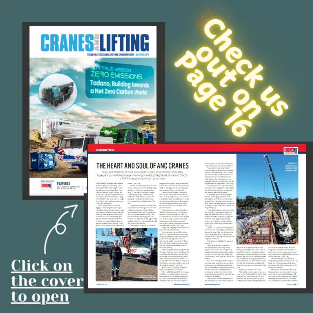 ANC Cranes Feature in Crane & Lifting Magazine