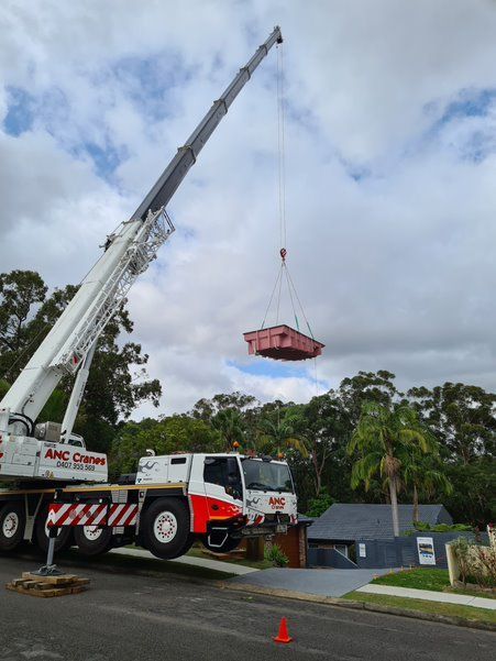 crane hire swimming pool installation
