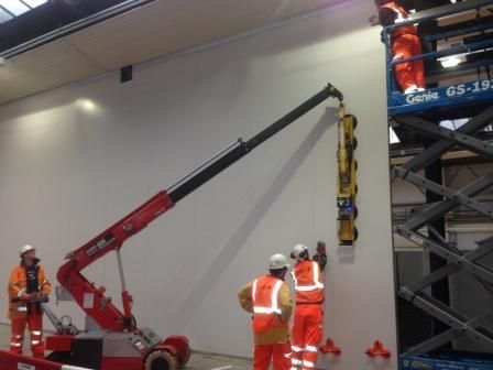 Electric pick & carry crane panel installation