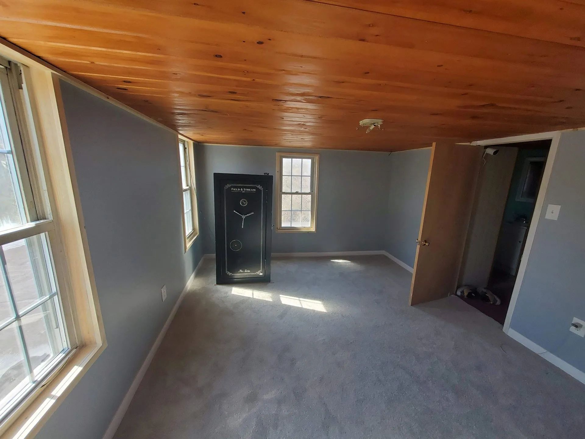 There is a safe in the middle of the room.