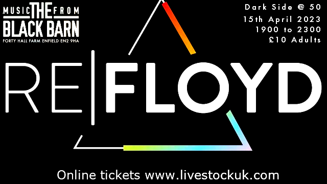 poster or flyer advertising event Music from the Black Barn: ReFloyd present Dark Side of the Moon @ 50