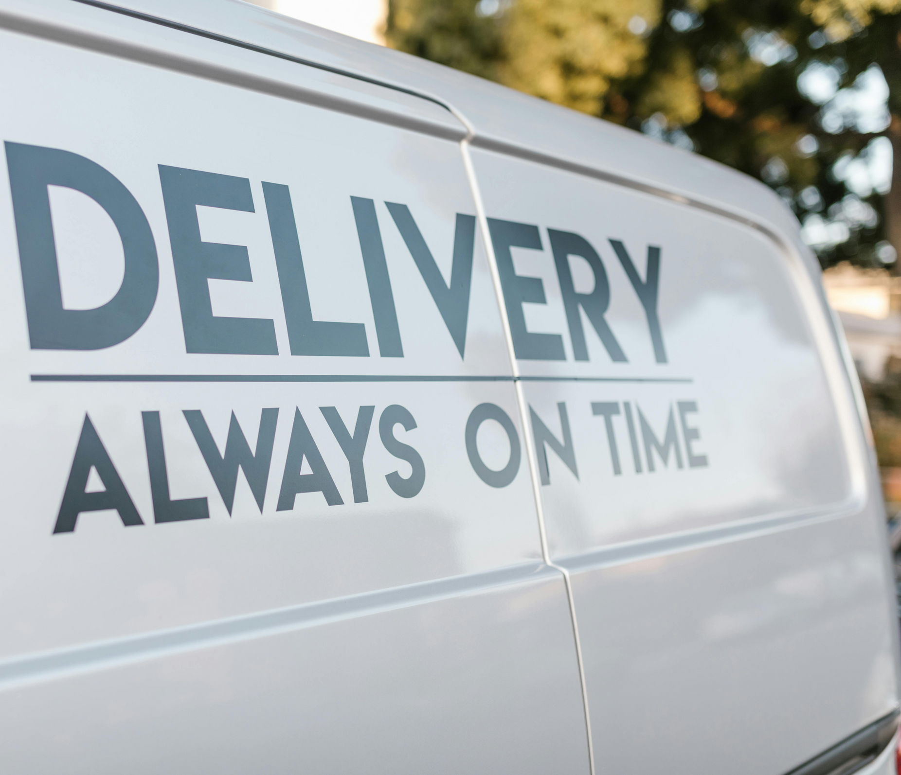 White delivery van with