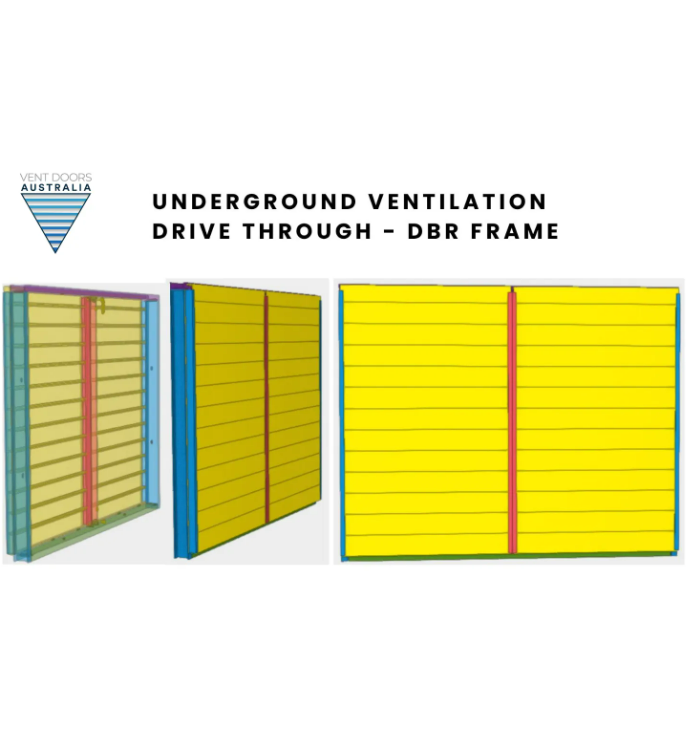 Technical Diagram of Underground Ventilation Drive-through DBR Frame — Vent Doors Australia in Bohle, QLD