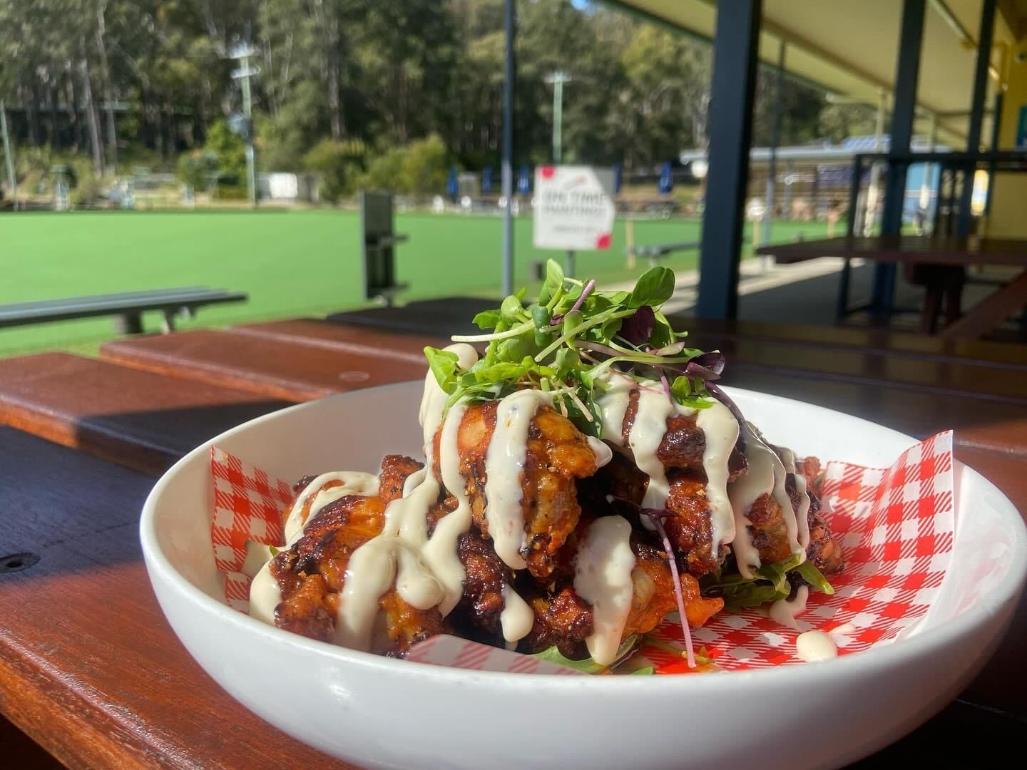A Close Up Of A Bowl Of Buffalo Wings — Pacific Palms Bowling Club In Smiths Lake, NSW