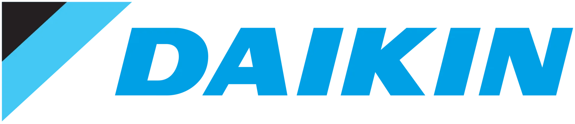 The daikin logo is blue and black on a white background.