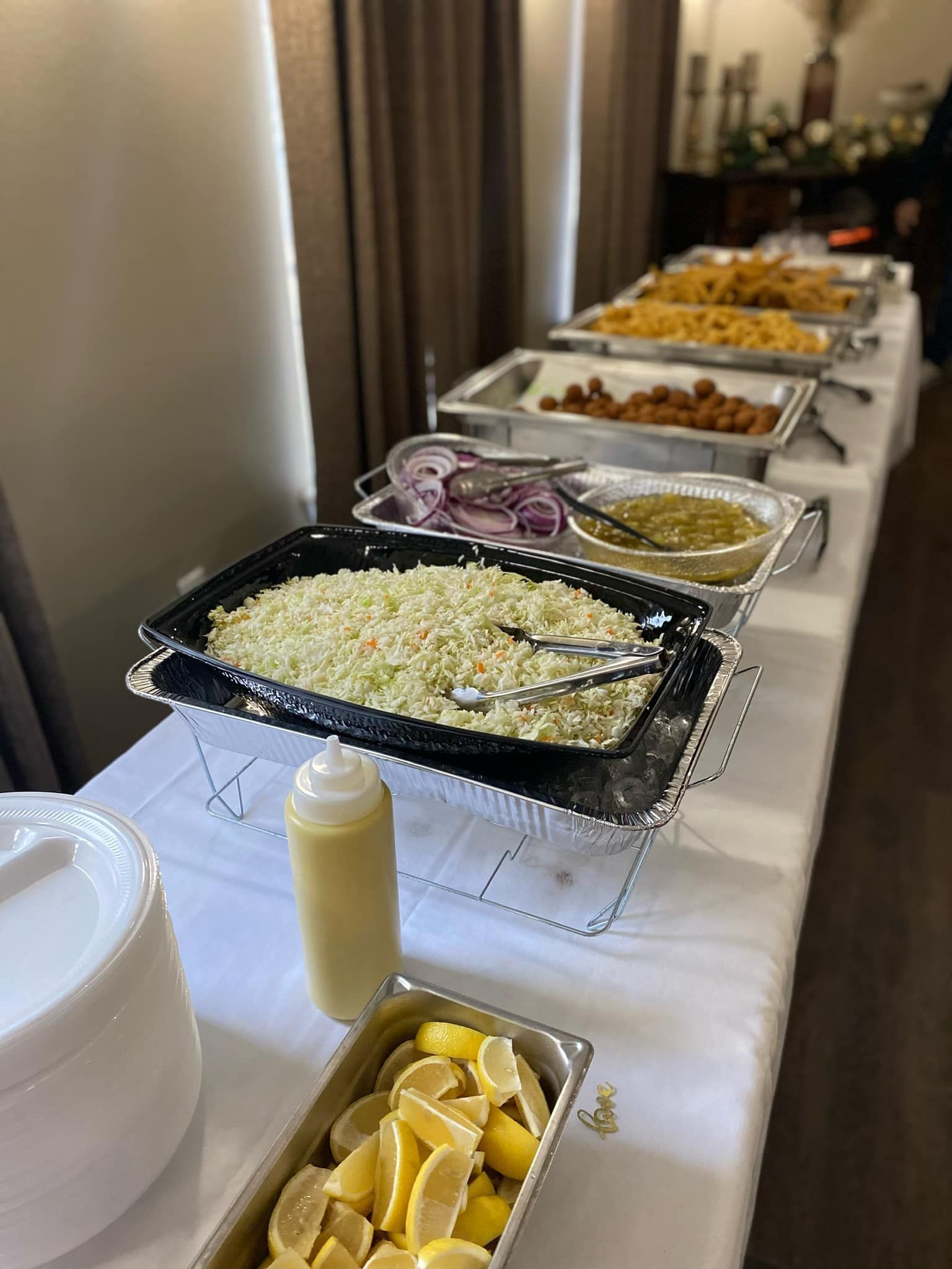 There are many different types of food on the table.