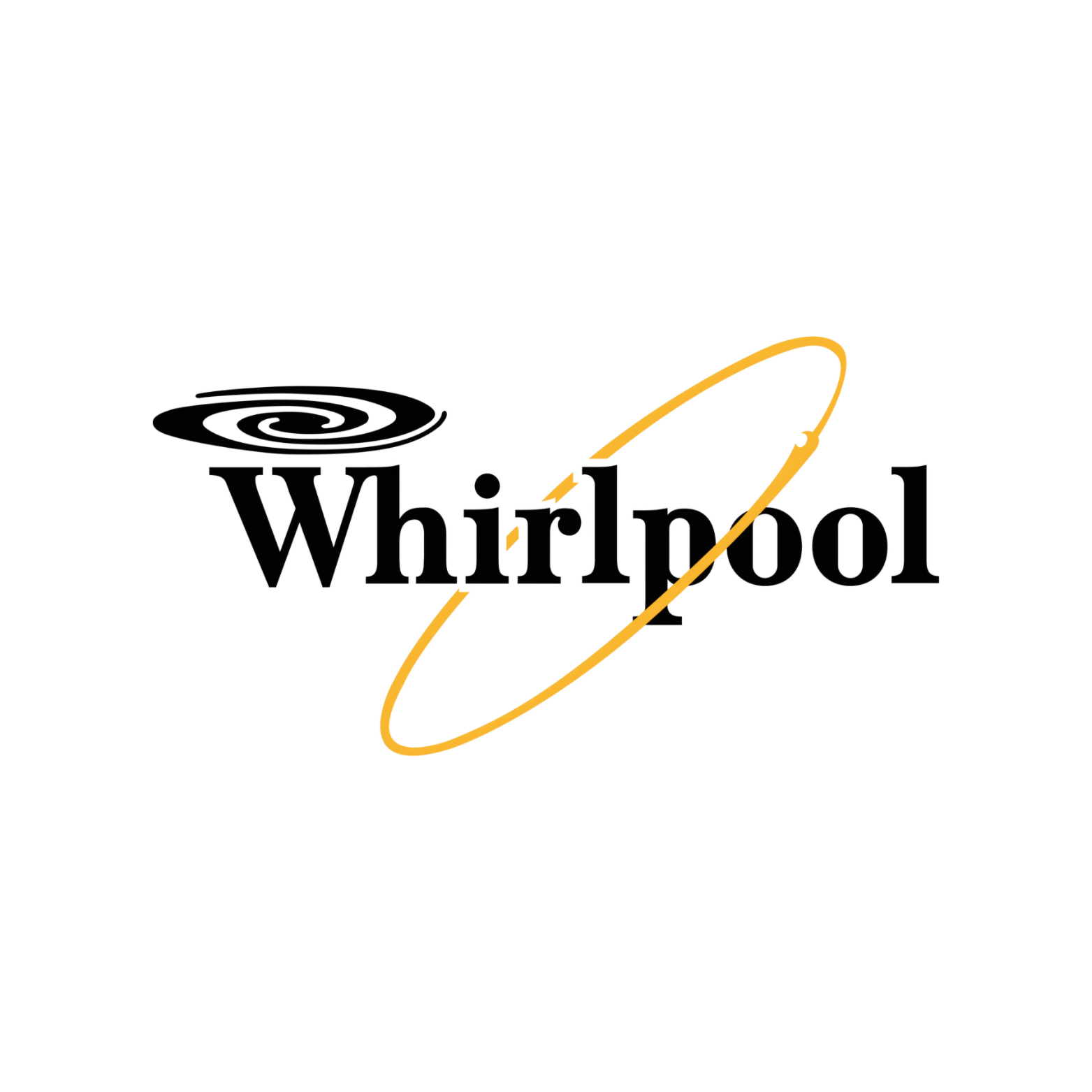 A whirlpool logo on a white background