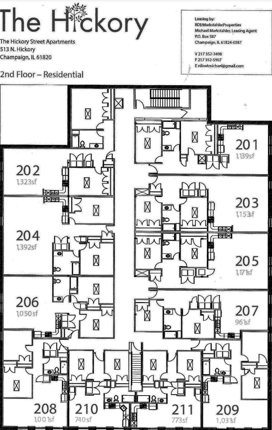 Hickory Second Floor Plan - Champaign, JL - RDI Properties