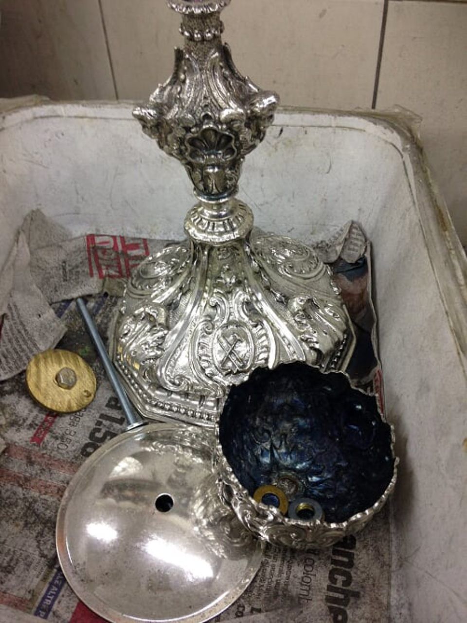 Oggetto in argento restaurato