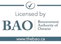 Licensed by BAO Bereavement Authority of Ontario Logo