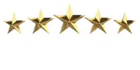 A five star appliance repair logo with gold stars on a white background