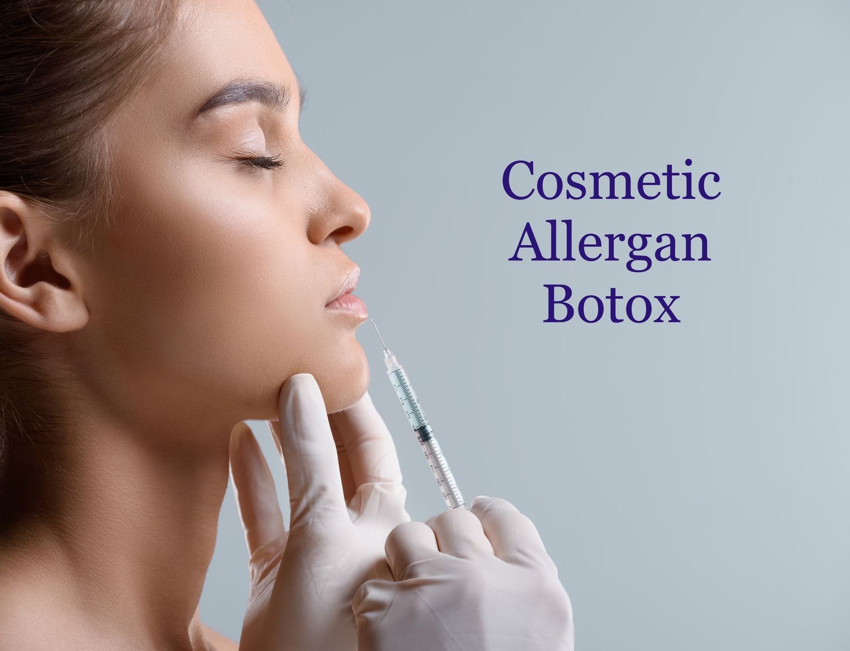 A woman is getting cosmetic allergan botox in her face.