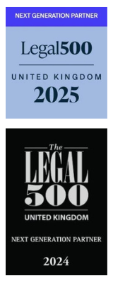 the legal 500 united kingdom next generation partner is a black and white logo .