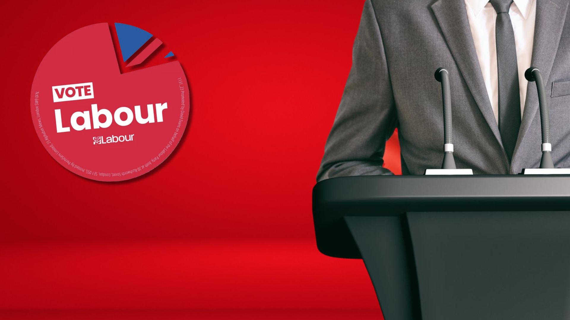 A man in a suit and tie is giving a speech at a podium.