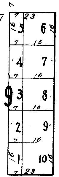 A grid with numbers 1-10 inside. Additional numbers and lines are adjacent to the grid.