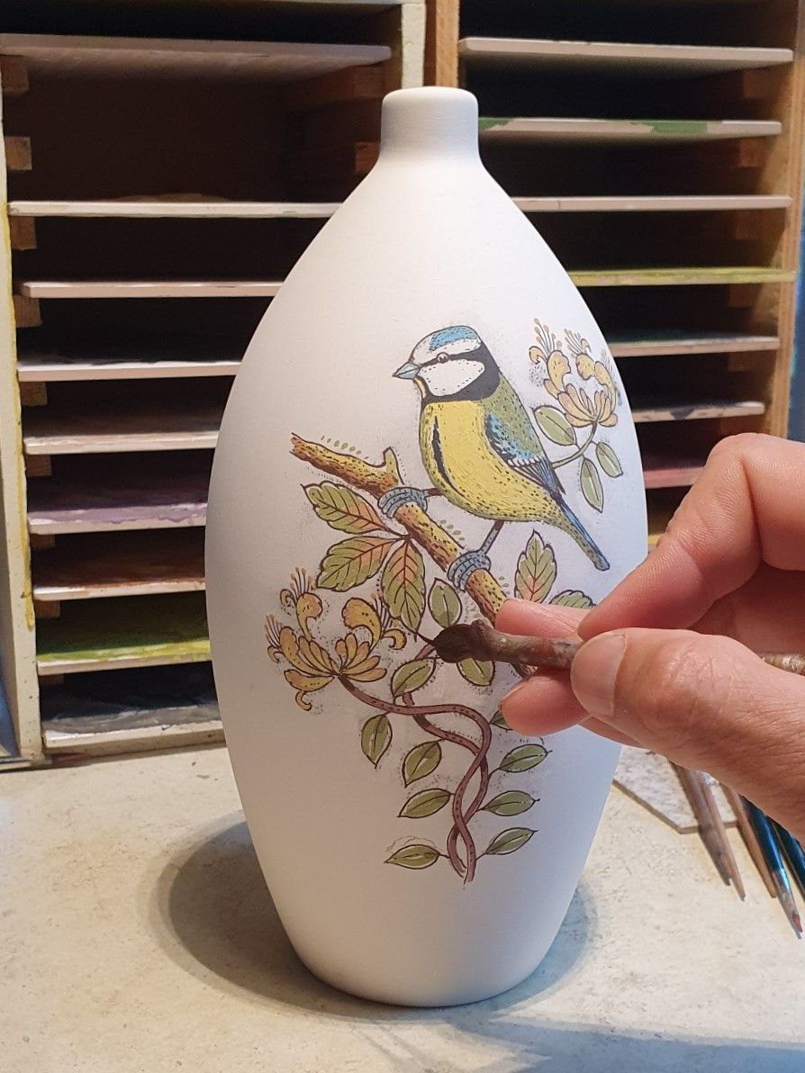 schilderproces urn Pimpelmeesje