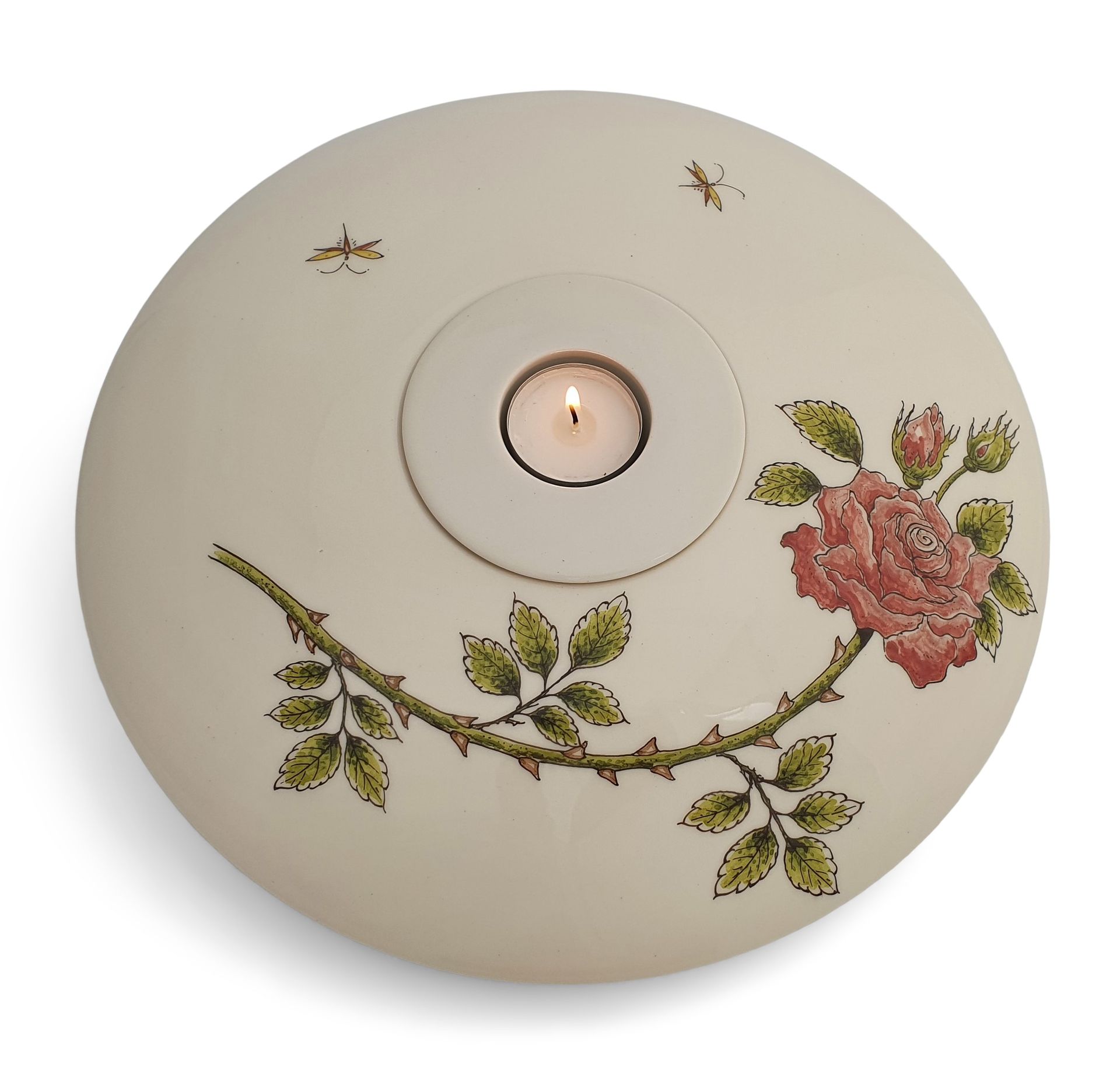 urnschaal rozentak bloemkleur roze