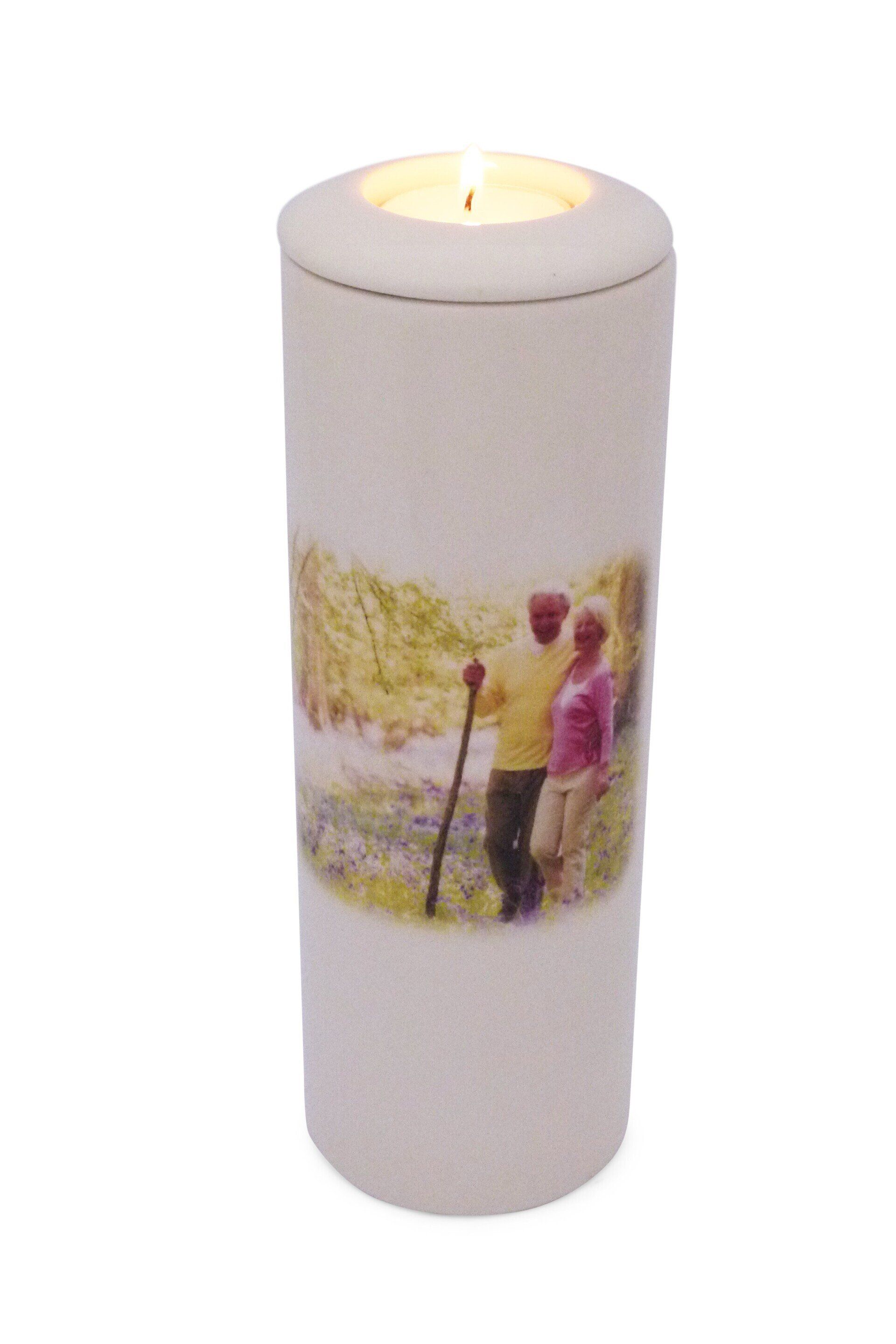 Foto cilinder urn met of zonder waxinelicht