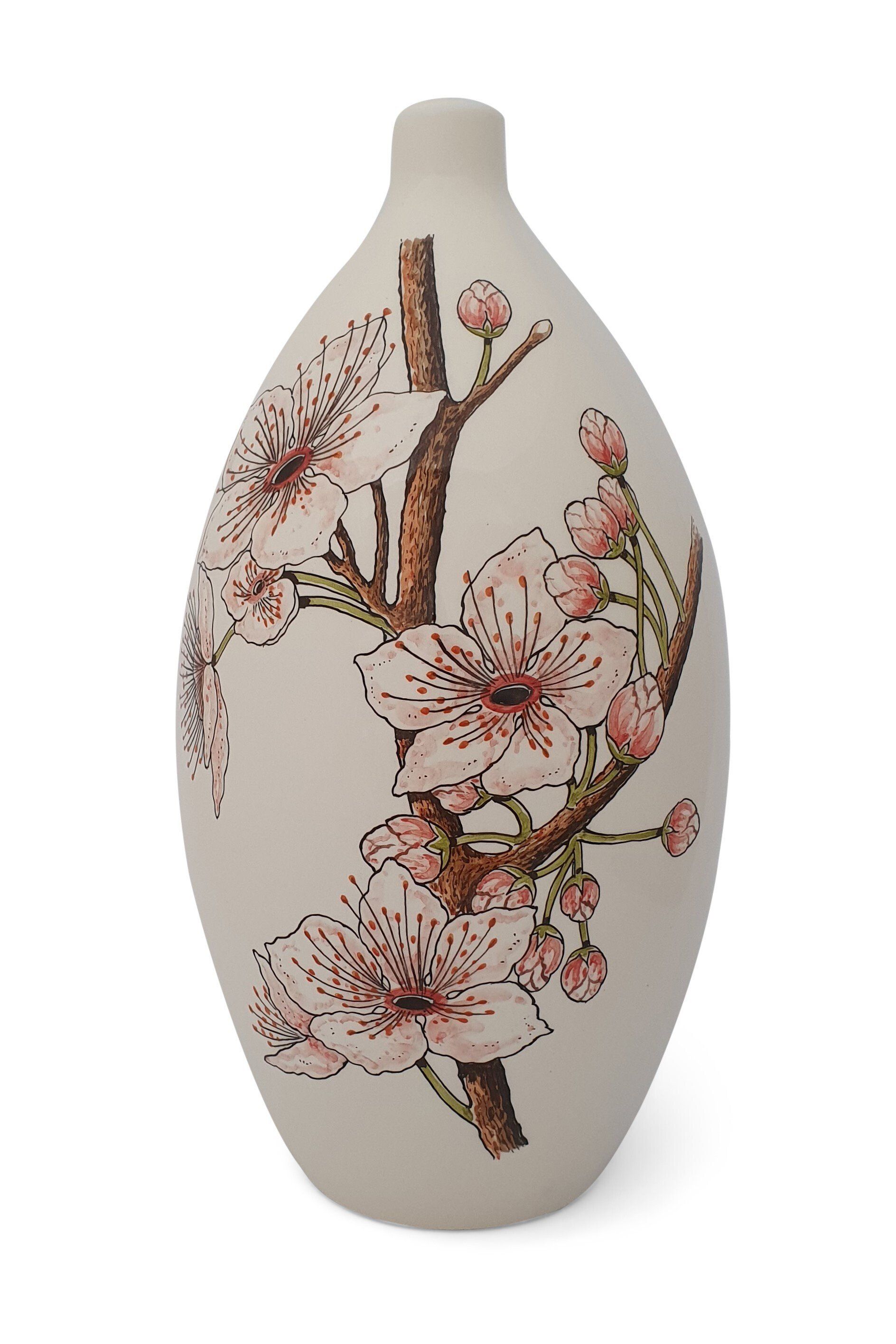 Urn Kersenbloesem - hand beschilderd