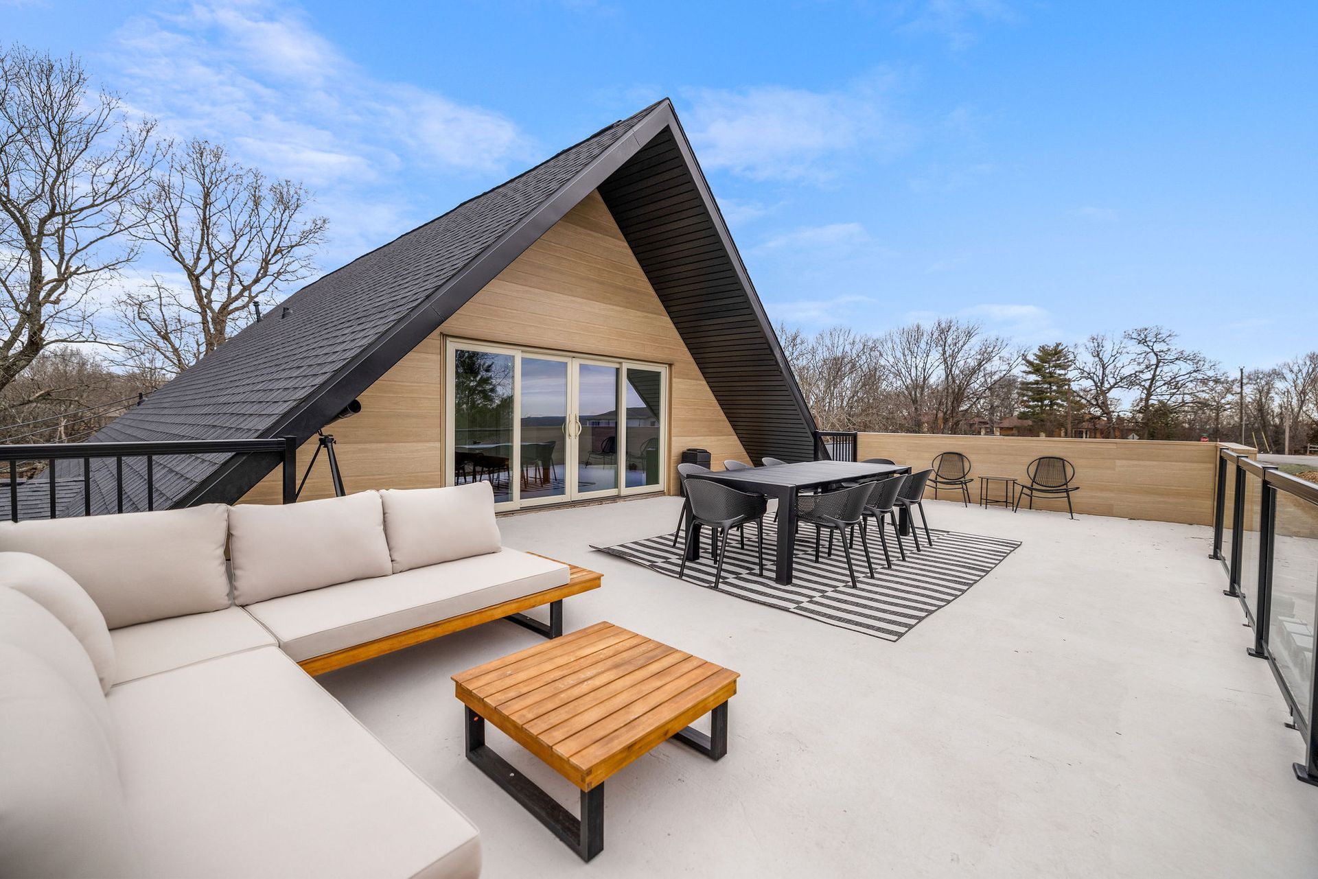 Balcony overlooking Beaver Lake in the 2 bedroom upstairs unit.