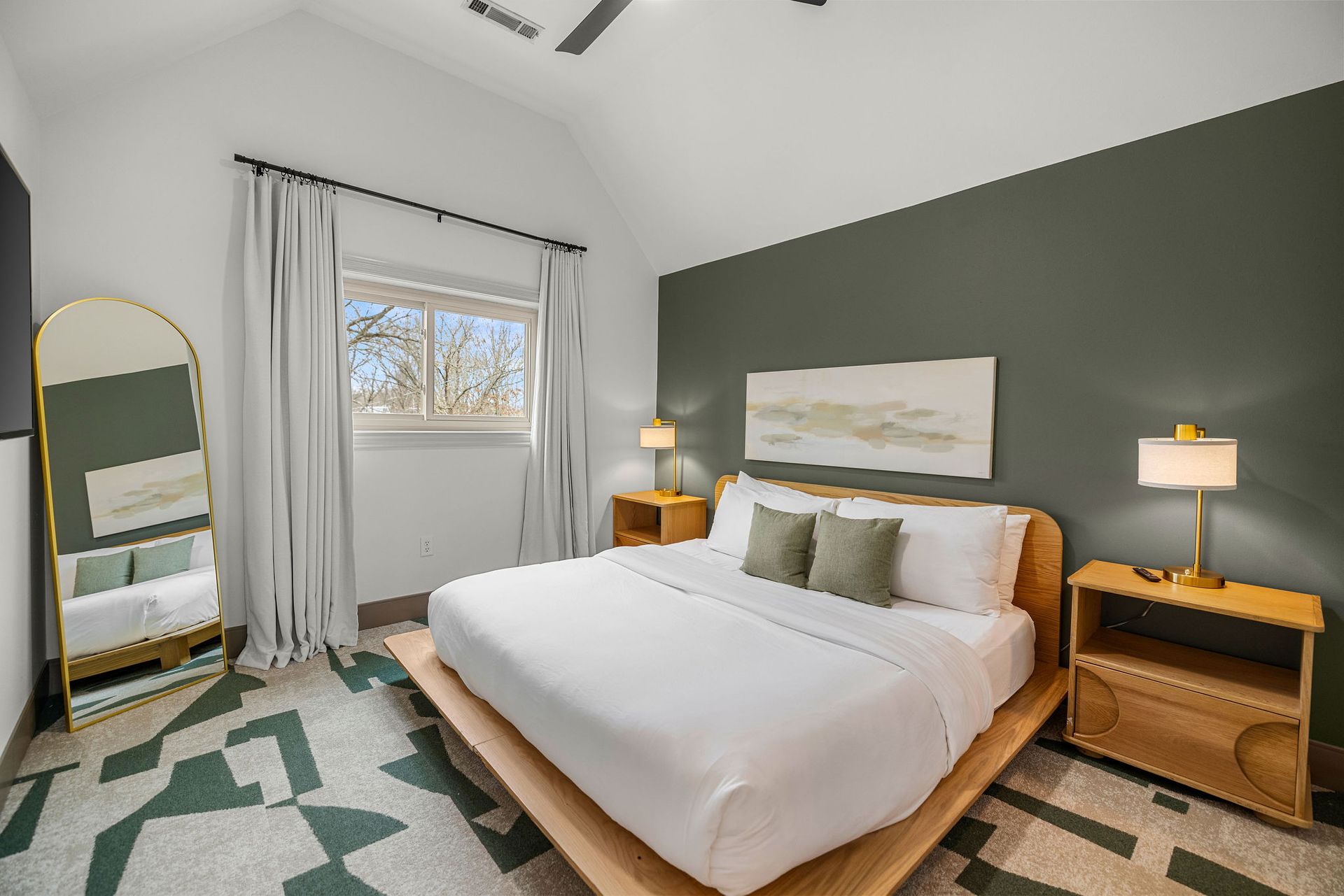 King bed in the upstairs 2 bedroom unit. Has a 55