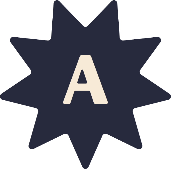 A star with the letter a inside of it