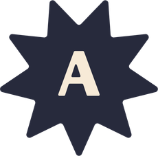 A star with the letter a inside of it