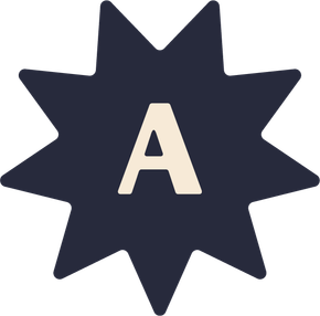 A star with the letter a inside of it