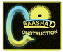 Logo for Baashad Construction: a stylized blue and yellow 