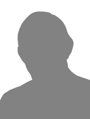 Silhouette of a person with a bald head, seen from the chest up, facing left.