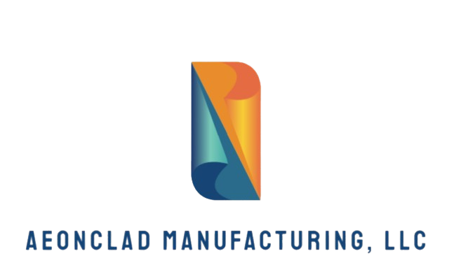 Logo: Abstract blue, teal, and orange shape with 
