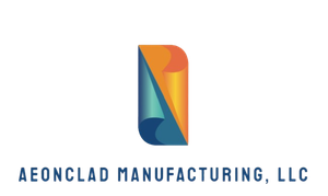 Logo: Abstract blue, teal, and orange shape with 